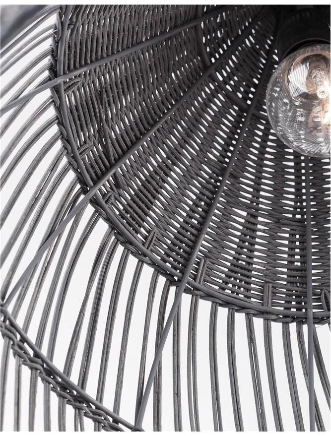 NV 9586702 Závěsné svítidlo DESTIN železo a ratan, šedá barva E27 1x12W IP20 bez žárovky - NOVA LUCE (obrázek 5)