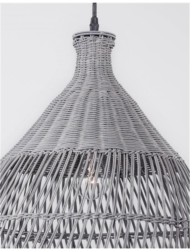 NV 9586702 Závěsné svítidlo DESTIN železo a ratan, šedá barva E27 1x12W IP20 bez žárovky - NOVA LUCE (obrázek 8)