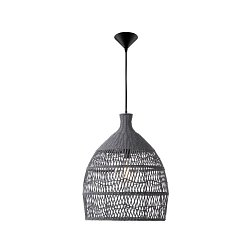 Obrázek pro produkt Závěsné svítidlo DESTIN železo a ratan, šedá barva E27 1x12W IP20 bez žárovky - NOVA LUCE