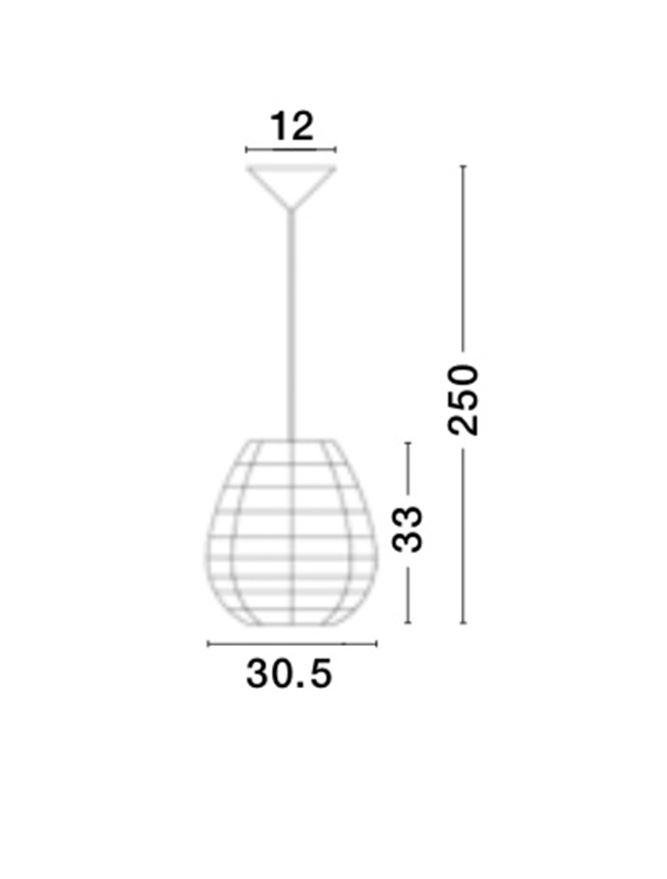 NV 9587131 Závěsné svítidlo GRIFFIN závěsné svítidlo, železo a papír, přírodní barva 1x12W E27 - NOVA LUCE (obrázek 3)