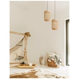 Obrázek pro produkt Závěsné svítidlo AURORA přírodní ratan černý kabel E27 1x12W IP20 bez žárovky - NOVA LUCE