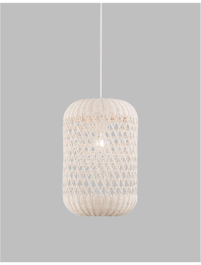 NV 9587162 Závěsné svítidlo AURORA bílý ratan bílý kabel E27 1x12W IP20 bez žárovky - NOVA LUCE