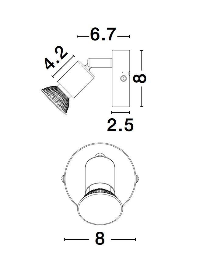 NV 960005 Bodové svítidlo LUP saténový černý kov GU10 1x5W 230V IP20 bez žárovky - NOVA LUCE (obrázek 3)