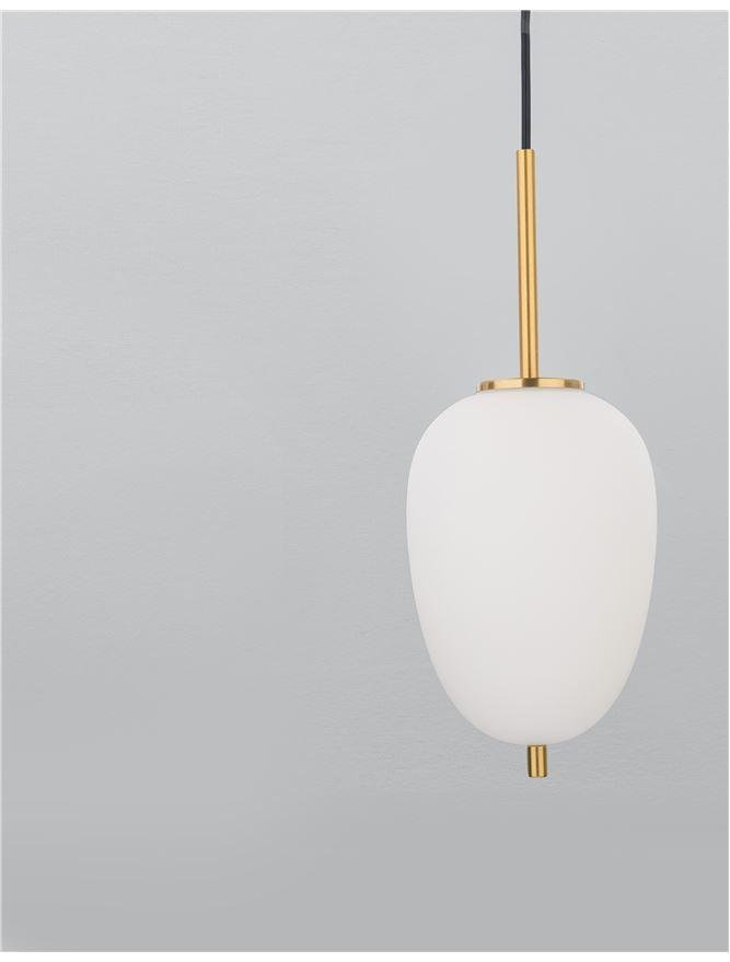 NV 9624066 Závěsné svítidlo LATO opálové sklo antický mosazný kov černý kabel E14 1x5W 230V IP20 bez žárovky - NOVA LUCE