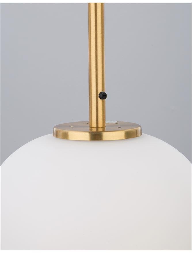 NV 9624066 Závěsné svítidlo LATO opálové sklo antický mosazný kov černý kabel E14 1x5W 230V IP20 bez žárovky - NOVA LUCE (obrázek 3)