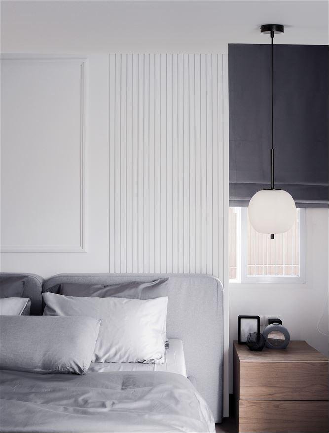 NV 9624074 Závěsné svítidlo LATO černý kov a opálové sklo E14 1x5W 230V IP20 bez žárovky - NOVA LUCE