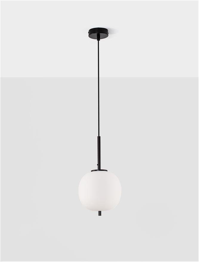 NV 9624074 Závěsné svítidlo LATO černý kov a opálové sklo E14 1x5W 230V IP20 bez žárovky - NOVA LUCE (obrázek 4)