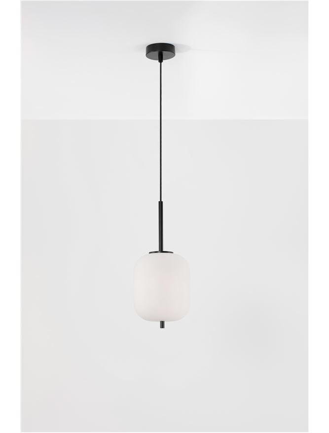 NV 9624075 Závěsné svítidlo LATO černý kov a opálové sklo E14 1x5W 230V IP20 bez žárovky - NOVA LUCE (obrázek 3)