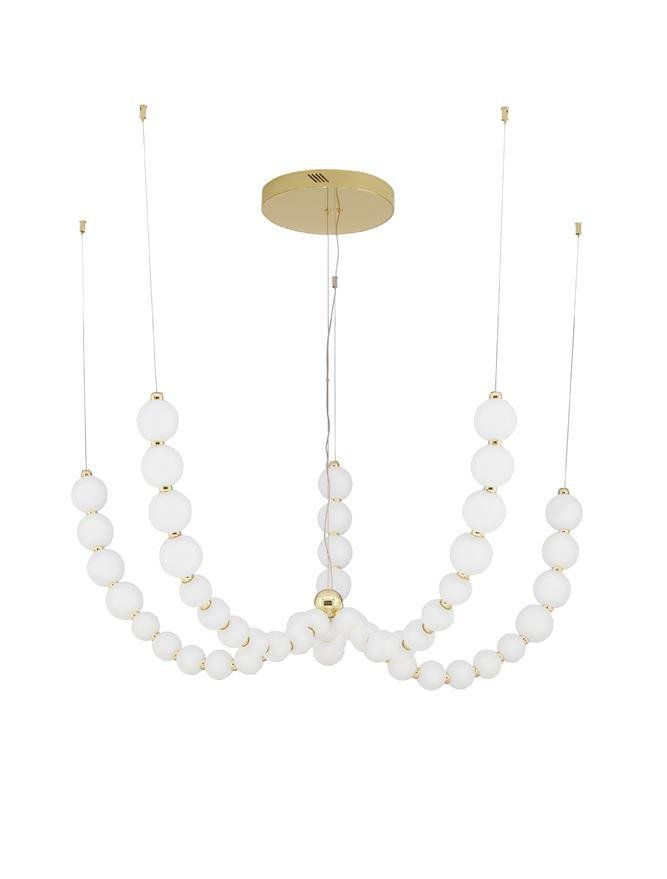 NV 9695203 Závěsné svítidlo PERLA zlatý kov a opálové sklo LED 130W 230V 3000K IP20 vč. dálkového ovládání stmívatelné - NOVA LUCE (obrázek 2)