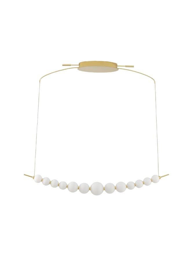 NV 9695205 Závěsné svítidlo PERLA zlatý kov a opálové sklo LED 32W 230V 3000K IP20 stmívatelné - NOVA LUCE