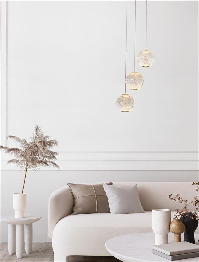 NV 9695208 Závěsné svítidlo BRILLANTE zlatý hliník a akryl LED 15W 230V 3200K IP20 stmívatelné - NOVA LUCE