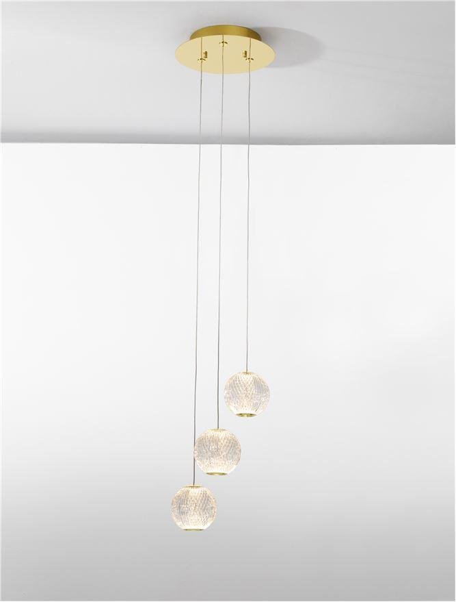 NV 9695208 Závěsné svítidlo BRILLANTE zlatý hliník a akryl LED 15W 230V 3200K IP20 stmívatelné - NOVA LUCE (obrázek 4)