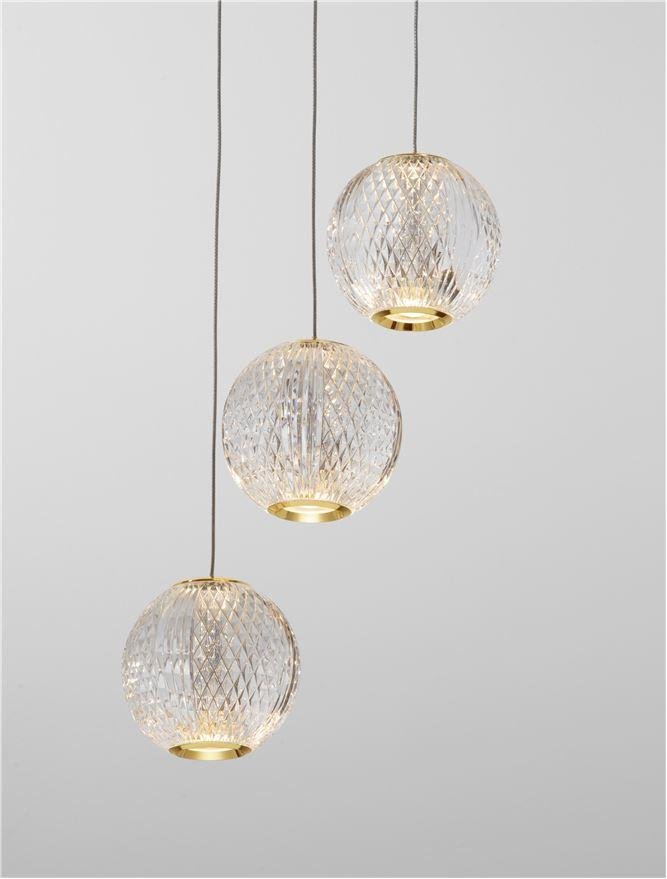 NV 9695208 Závěsné svítidlo BRILLANTE zlatý hliník a akryl LED 15W 230V 3200K IP20 stmívatelné - NOVA LUCE (obrázek 5)