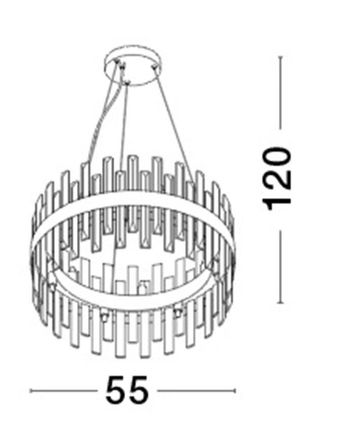 NV 9695218 Závěsné svítidlo CROWN saténový zlatý kov čirý křišťál (48 ks) G9 7x5W 230V IP20 bez žárovky - NOVA LUCE (obrázek 7)