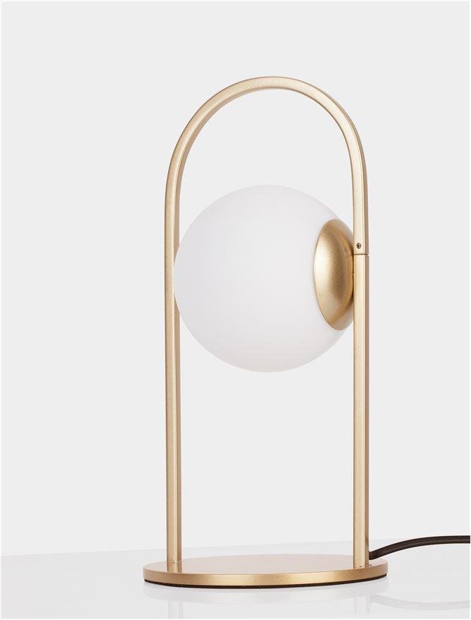 NV 9695225 Stolní lampa HOOK saténový zlatý kov a opálové bílé sklo LED 4.8W 230V 3000K IP20 - NOVA LUCE (obrázek 3)