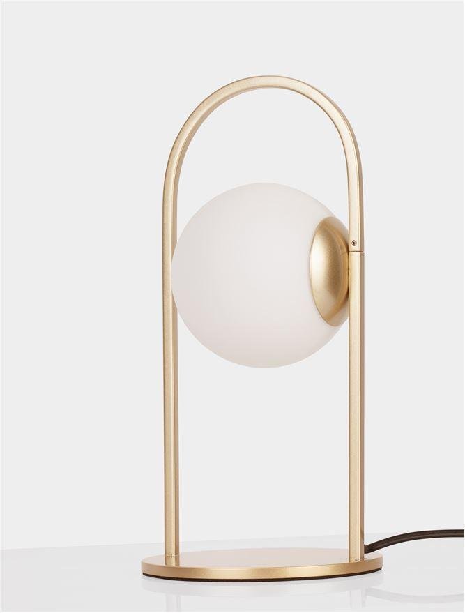 NV 9695225 Stolní lampa HOOK saténový zlatý kov a opálové bílé sklo LED 4.8W 230V 3000K IP20 - NOVA LUCE (obrázek 4)