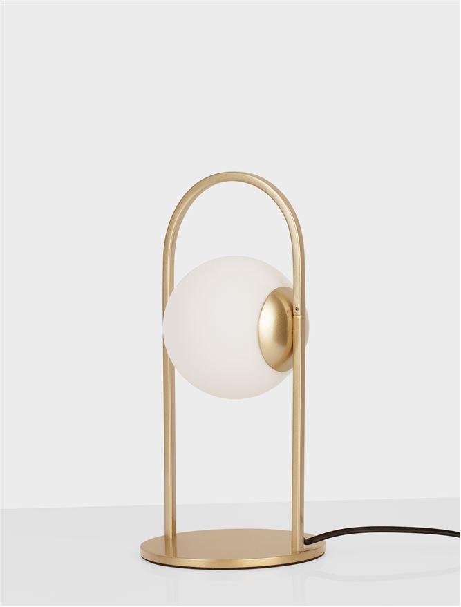 NV 9695225 Stolní lampa HOOK saténový zlatý kov a opálové bílé sklo LED 4.8W 230V 3000K IP20 - NOVA LUCE (obrázek 5)