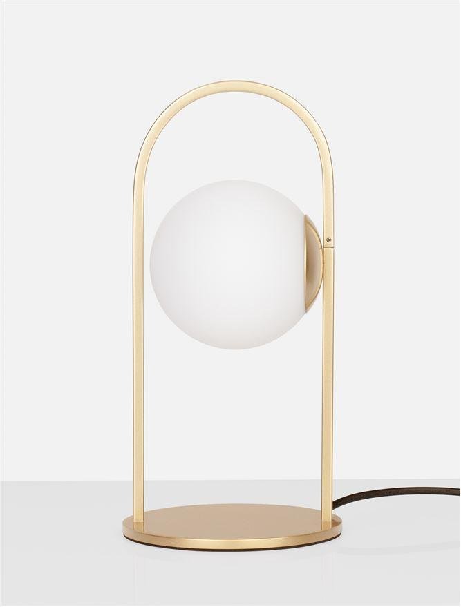 NV 9695225 Stolní lampa HOOK saténový zlatý kov a opálové bílé sklo LED 4.8W 230V 3000K IP20 - NOVA LUCE (obrázek 6)