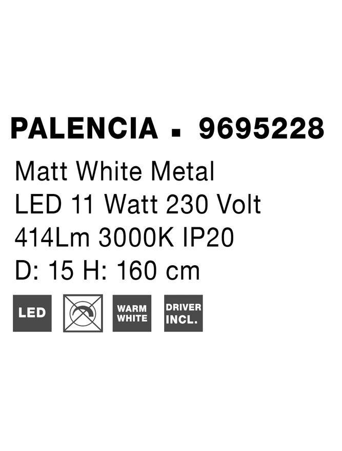 NV 9695228 Závěsné svítidlo PALENCIA matný bílý kov LED 11W 230V 3000K IP20 - NOVA LUCE (obrázek 10)