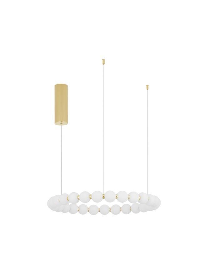 NV 9695230 Závěsné svítidlo PERLA zlatý kov a opálové sklo LED 54W 230V 3000K IP20 stmívatelné - NOVA LUCE