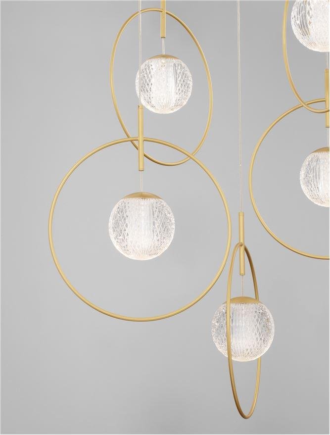 NV 9695235 Závěsné svítidlo ATOS zlatý hliník a akryl LED 30W 3000K - NOVA LUCE