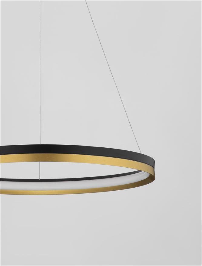 NV 9695238 Závěsné svítidlo MR JOHN černá a mosaz zlatá LED 43.2W 3000K stmívatelné - NOVA LUCE