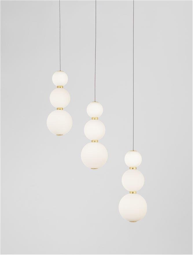 NV 9695243 Závěsné svítidlo FLEA závěsné svítidlo zlatá a opálové bílé skleněné stínidlo LED 36W 3000K stmívatelné - NOVA LUCE
