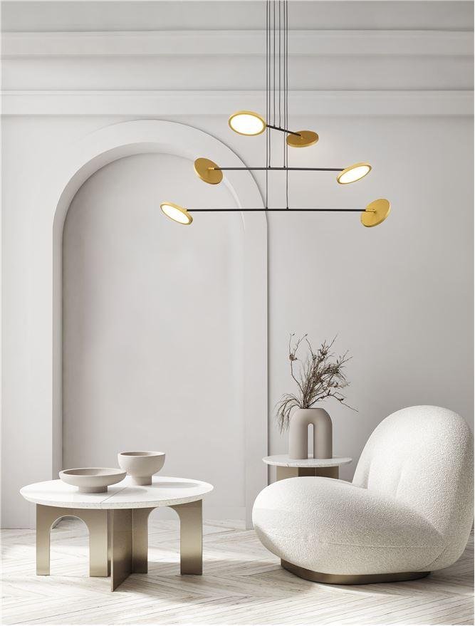 NV 9695255 Závěsné svítidlo SCOPE černá a zlatá LED 49.2W 3000K stmívatelné - NOVA LUCE