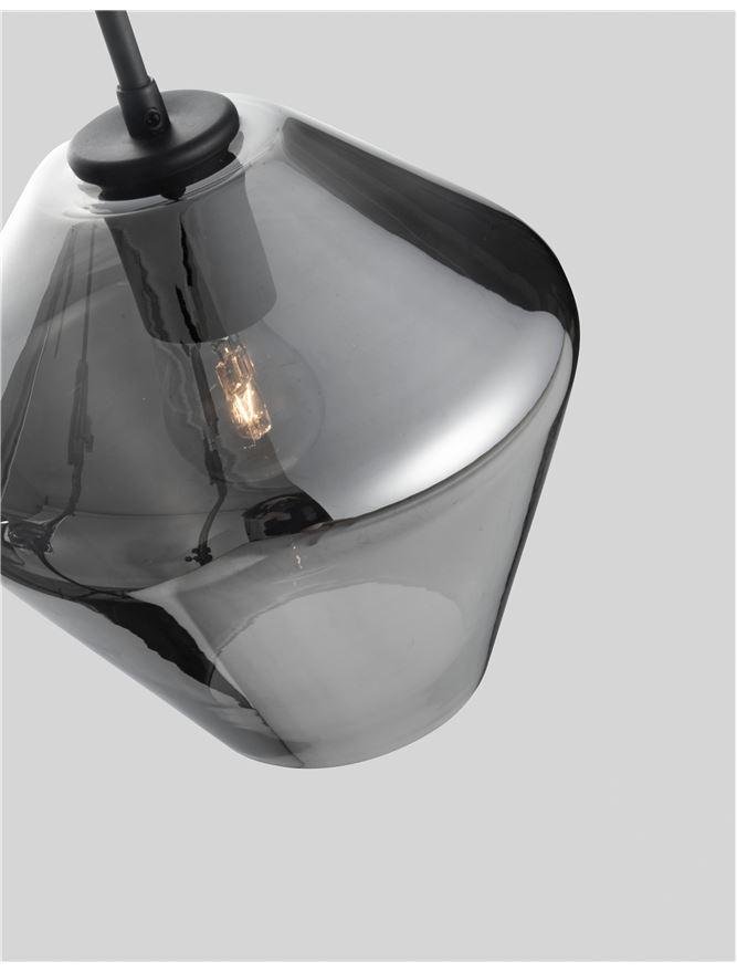 NV 9724102 Závěsné svítidlo VEIRO chromové sklo / černý kov / černý kabel E27 1x12W 230V IP20 bez žárovky - NOVA LUCE