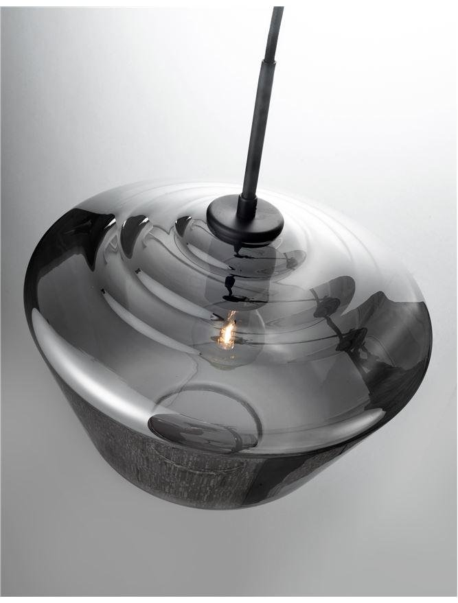 NV 9724141 Závěsné svítidlo VEIRO chromové sklo černý kov černý kabel E27 1x12W 230V IP20 bez žárovky - NOVA LUCE