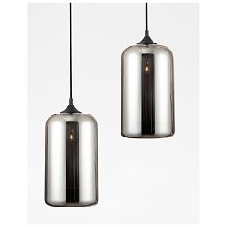 Obrázek pro produkt Závěsné svítidlo SAVAZ chromové sklo černý kov černý kabel E27 1x12W 230V IP20 bez žárovky - NOVA LUCE