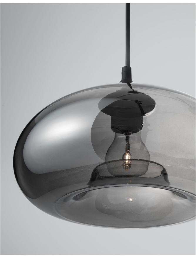 Levně NV 9726482 Závěsné svítidlo SAVAZ chromové sklo černý kov černý kabel E27 1x12W 230V IP20 bez žárovky - NOVA LUCE