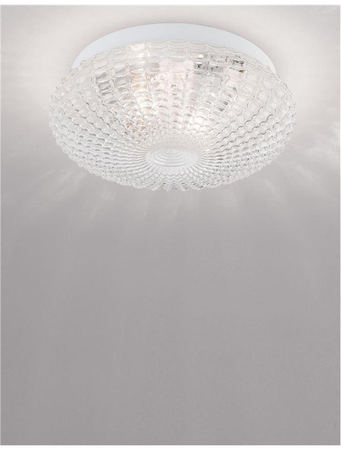 NV 9738255 Stropní svítidlo CLAM čiré sklo bílý kov E27 2x12W 230V IP44 bez žárovky - NOVA LUCE