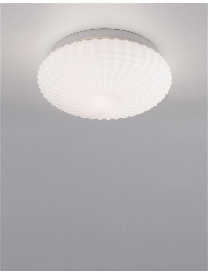 NV 9738256 Stropní svítidlo CLAM bílé sklo bílý kov E27 2x12W 230V IP44 bez žárovky - NOVA LUCE