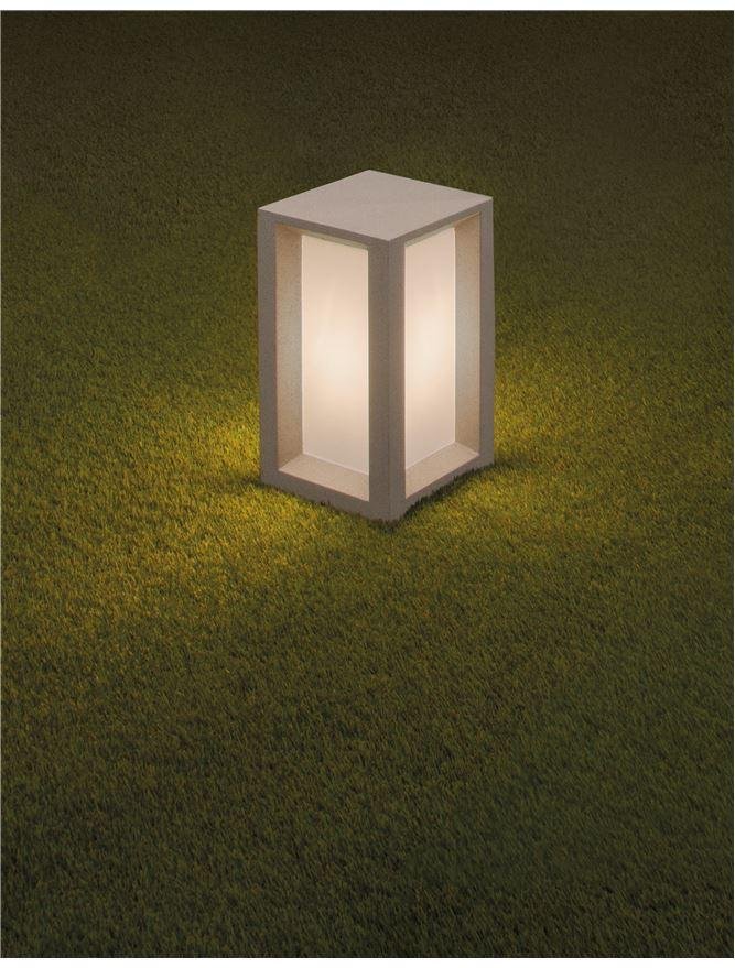 NV 9739352 Venkovní sloupkové svítidlo CASTRO bílý pískovec a akryl E27 1x12W bez žárovky 100-240V IP65 - NOVA LUCE