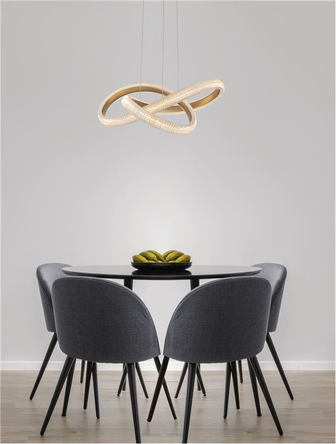 NV 9748155 Závěsné svítidlo MEDORA mosazný zlatý hliník a akryl LED 42W 230V 3000K IP20 stmívatelné - NOVA LUCE