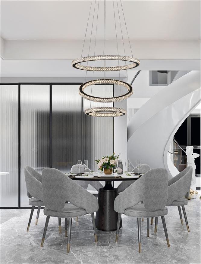 NV 9748158 Závěsné svítidlo GINEVRA černý hliník a akryl LED 69W 230V 3000K IP20 stmívatelné - NOVA LUCE