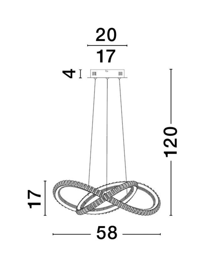 NV 9748160 Závěsné svítidlo GINEVRA černý hliník a akryl LED 56W 230V 3000K IP20 stmívatelné - NOVA LUCE (obrázek 11)