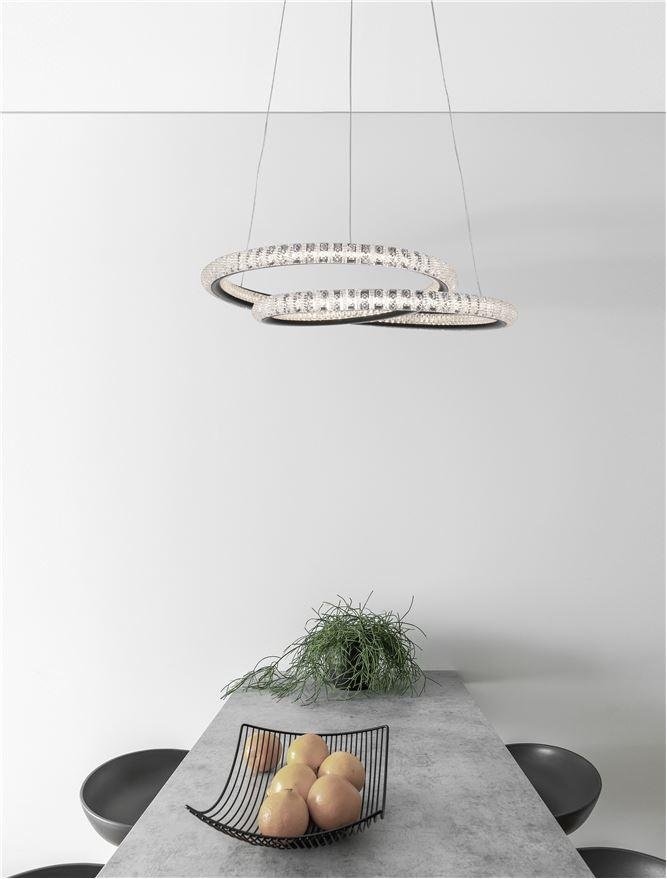 NV 9748165 Závěsné svítidlo GINEVRA černý hliník a akryl LED 45W 230V 3000K IP20 stmívatelné - NOVA LUCE