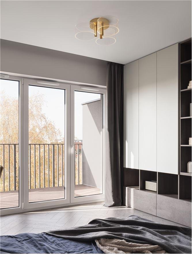 NV 9756711 Stropní svítidlo GATLIN mosazný zlatý kov a akryl LED 20.5W 230V 3000K IP20 stmívatelné - NOVA LUCE