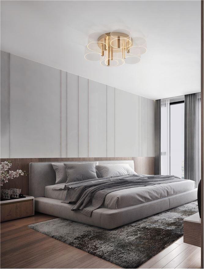 NV 9756713 Stropní svítidlo GATLIN mosazný zlatý kov a akryl LED 41W 230V 3000K IP20 stmívatelné - NOVA LUCE
