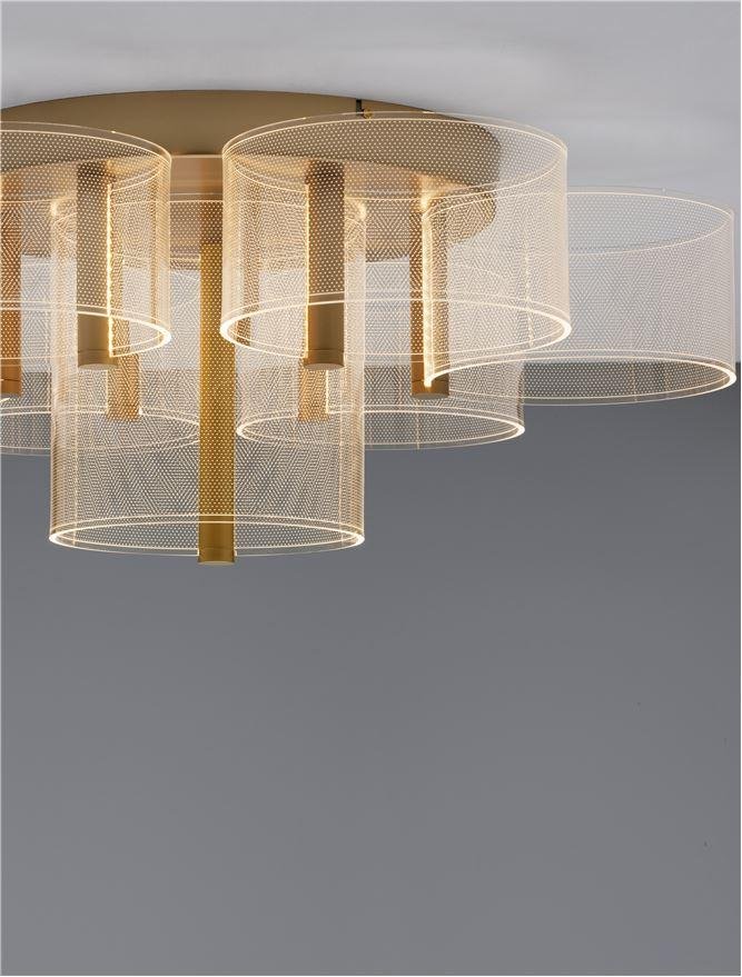 NV 9756713 Stropní svítidlo GATLIN mosazný zlatý kov a akryl LED 41W 230V 3000K IP20 stmívatelné - NOVA LUCE (obrázek 5)