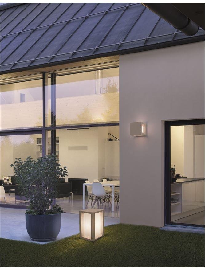 NV 9762162 Venkovní nástěnné svítidlo CASTRO bílý pískovec a akryl E27 1x12W bez žárovky 100-240V IP65 - NOVA LUCE