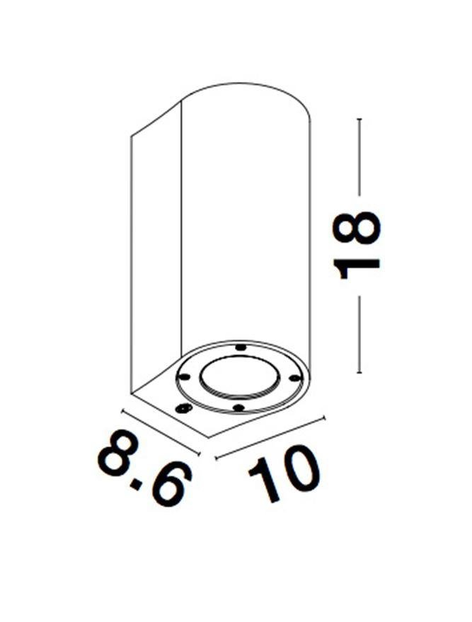 NV 9790522 Venkovní nástěnné svítidlo LIDO šedý beton skleněný difuzor GU10 2x7W IP65 100-240V bez žárovky světlo nahoru a dolů - NOVA LUCE (obrázek 6)