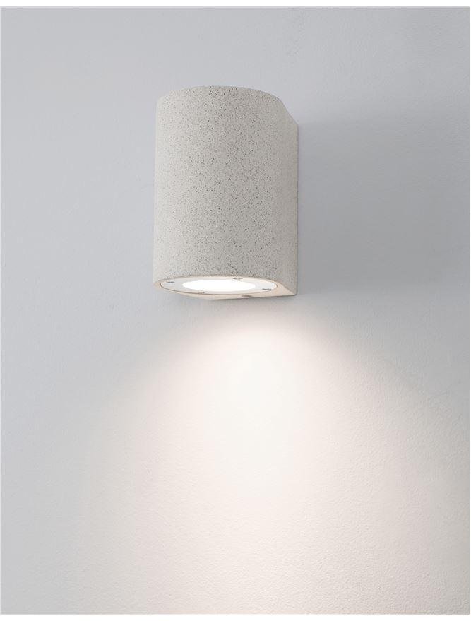 Levně NV 9790531 Venkovní nástěnné svítidlo LIDO bílý pískovec skleněný difuzor GU10 1x7W IP65 100-240V bez žárovky světlo dolů - NOVA LUCE