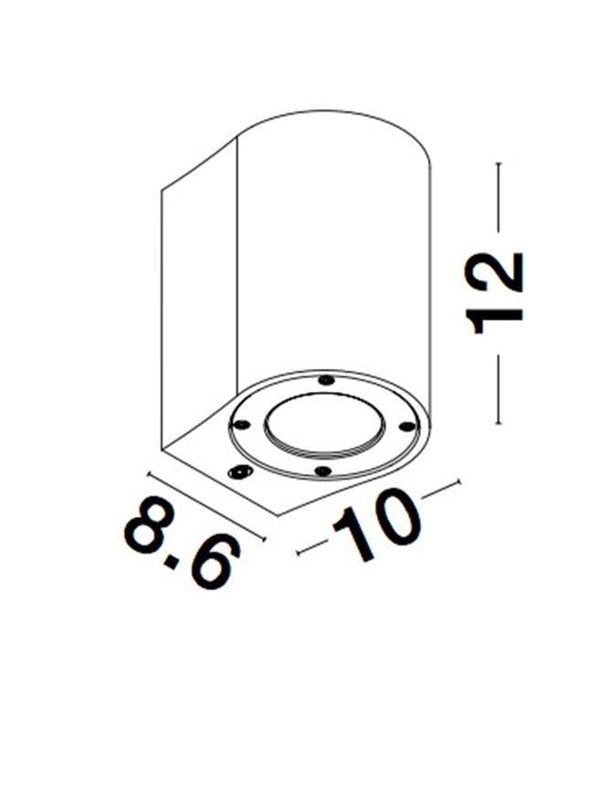 NV 9790531 Venkovní nástěnné svítidlo LIDO bílý pískovec skleněný difuzor GU10 1x7W IP65 100-240V bez žárovky světlo dolů - NOVA LUCE (obrázek 6)