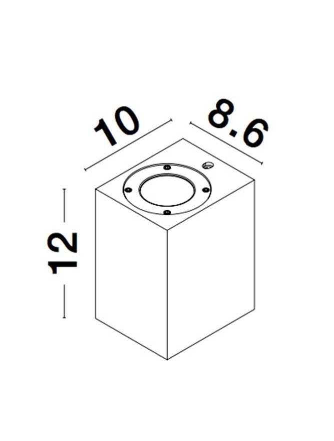 NV 9790541 Venkovní nástěnné svítidlo FUENTO bílý pískovec skleněný difuzor GU10 1x7W IP65 100-240V bez žárovky světlo dolů - NOVA LUCE (obrázek 6)