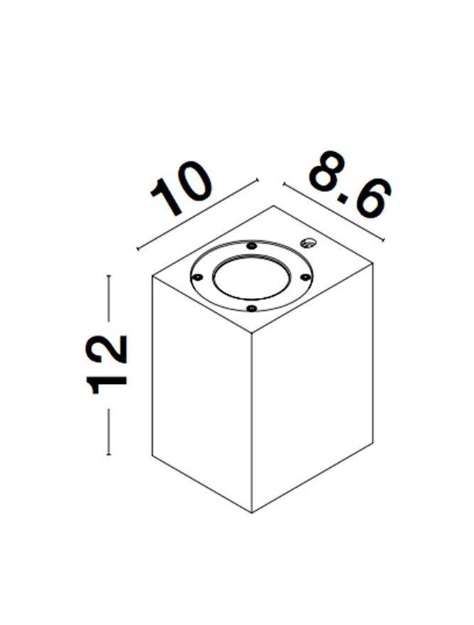 NV 9790542 Venkovní nástěnné svítidlo FUENTO šedý beton skleněný difuzor GU10 1x7W IP65 100-240V bez žárovky světlo dolů - NOVA LUCE (obrázek 5)