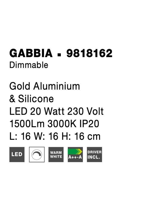 NV 9818162 Stolní lampa GABBIA zlatý hliník a silikon LED 20W 230V 3000K IP20 stmívatelné - NOVA LUCE (obrázek 10)