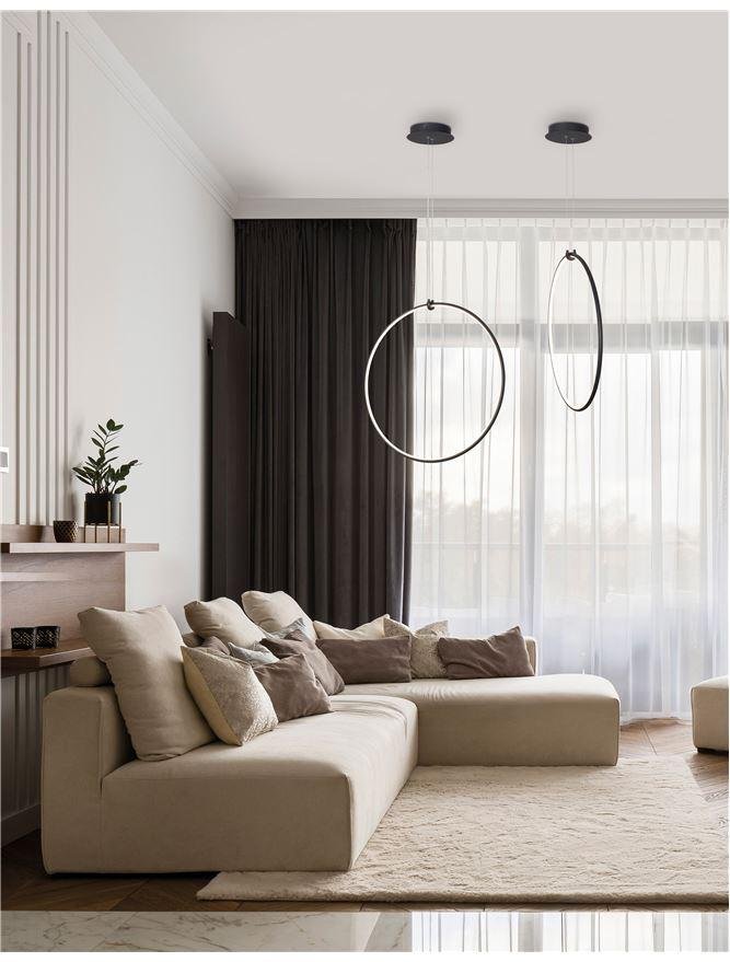 NV 9820591 Závěsné svítidlo RING černý hliník a akryl LED 28W 230V 3000K IP20 stmívatelné - NOVA LUCE